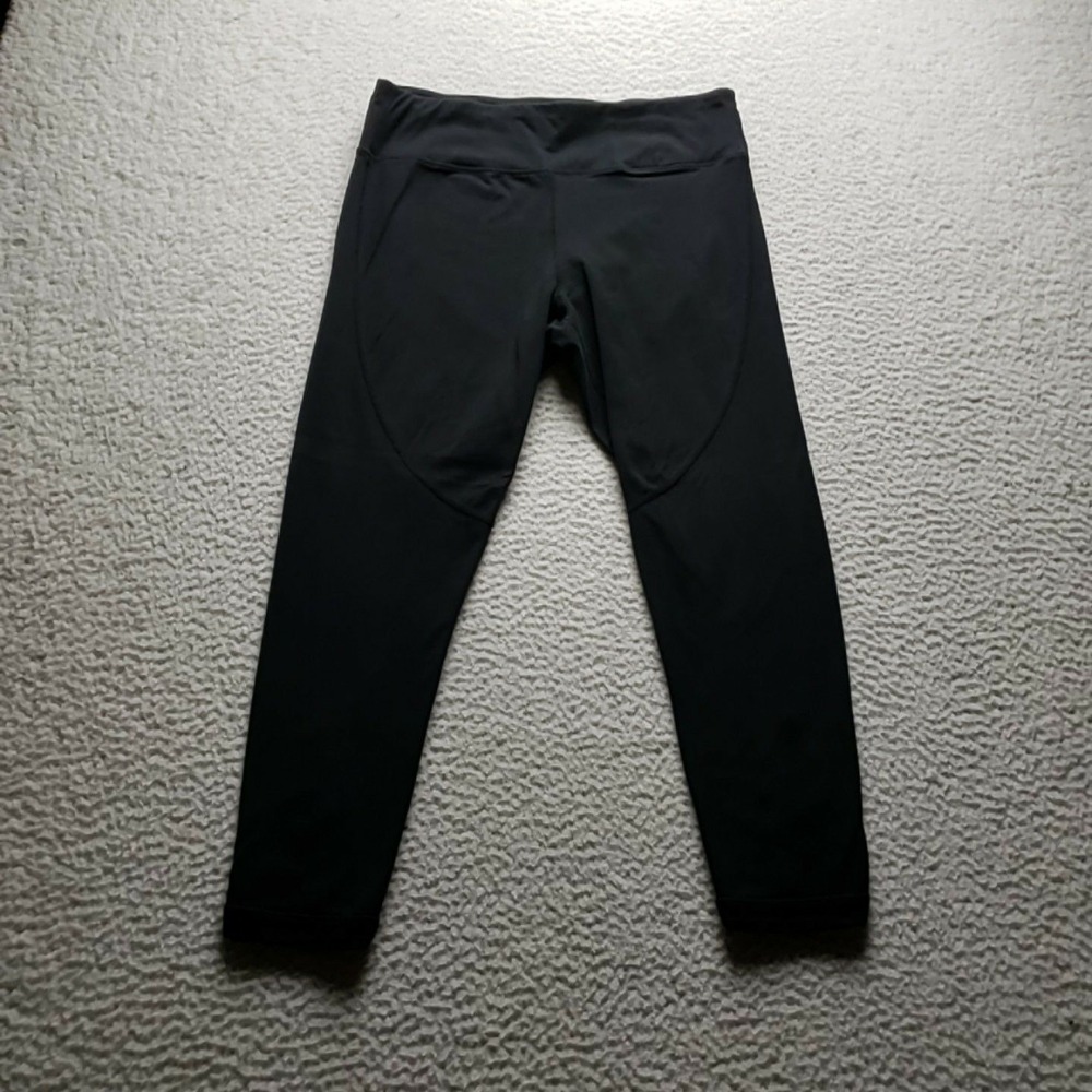 Calvin Klein Leggings Womens L Black Ankle Elastic Waist Cotton Spandex Stretch
